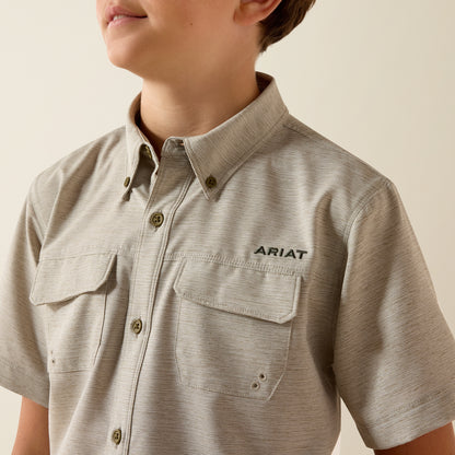 Ariat Boy's Green VentTek Outbound Short Sleeve Western Shirt