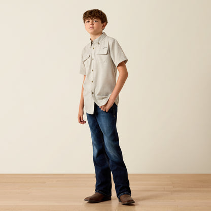 Ariat Boy's Green VentTek Outbound Short Sleeve Western Shirt