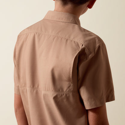 Ariat Boy's VenTEK Khaki Southwest Outbound Short Sleeve Western Shirt