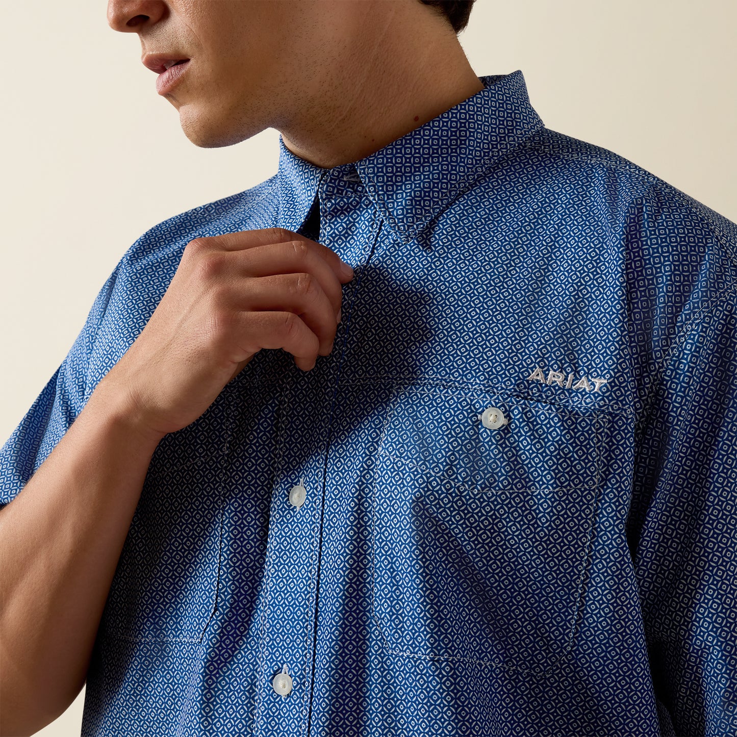 Ariat Men's 360 Airflow Blue Quartz Short Sleeve Western Shirt