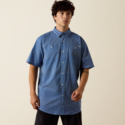 Ariat Men's 360 Airflow Blue Quartz Short Sleeve Western Shirt