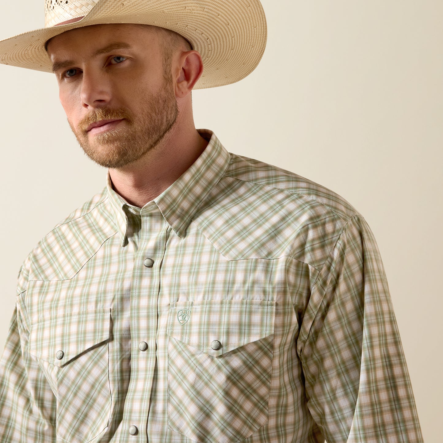 Ariat Men's Pro Series White Multi Plaid Fraser Western Shirt