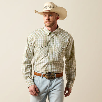 Ariat Men's Pro Series White Multi Plaid Fraser Western Shirt