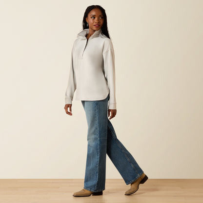 Ariat Women's Quiet Grey Breeze Logo 1/2 Zip Sweatshirt