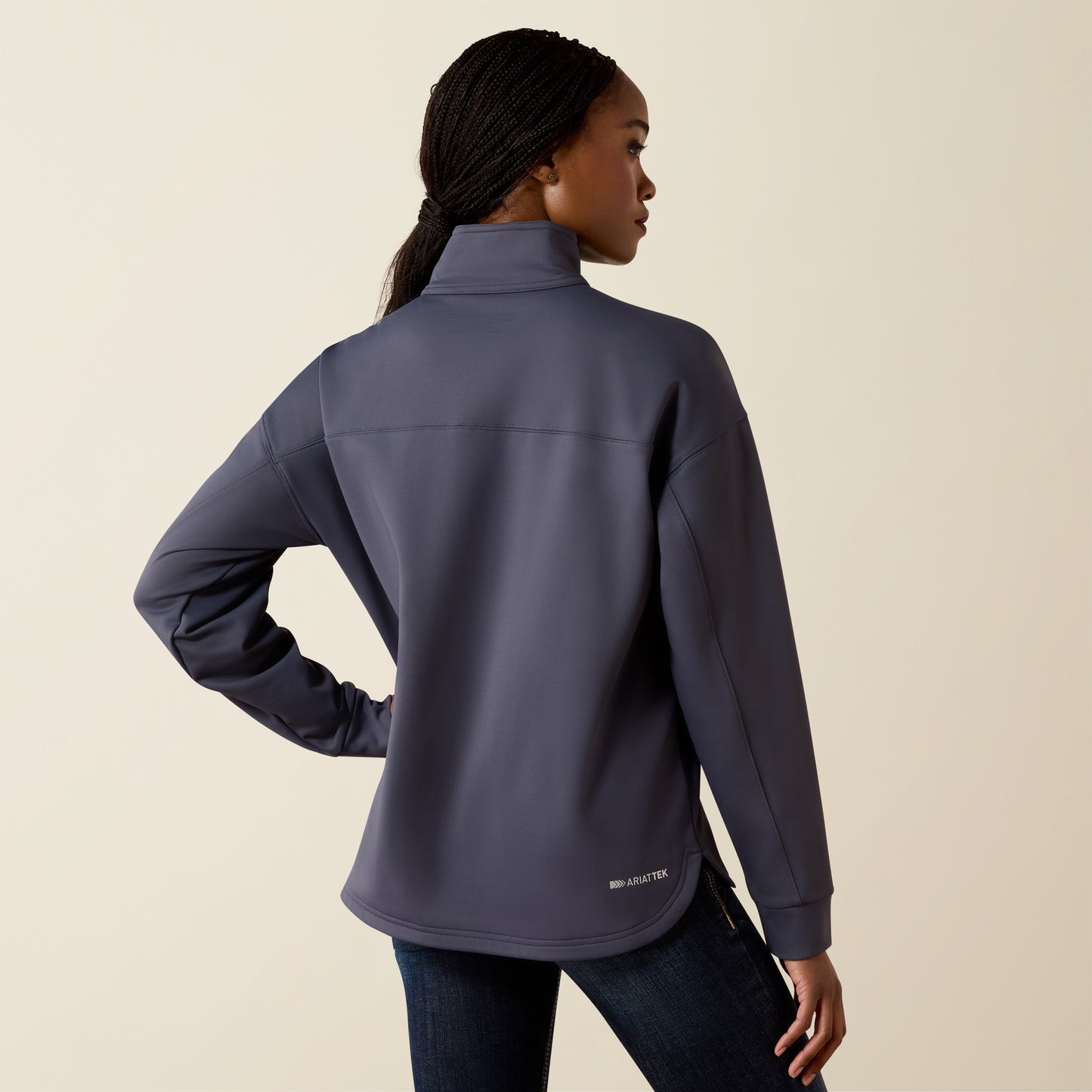 Ariat Women's Ombre Blue Breeze Logo 1/2 Zip Sweatshirt