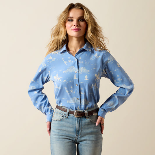 Ariat Women's Homestyle Ashleigh Blue Ranchscape Western Shirt