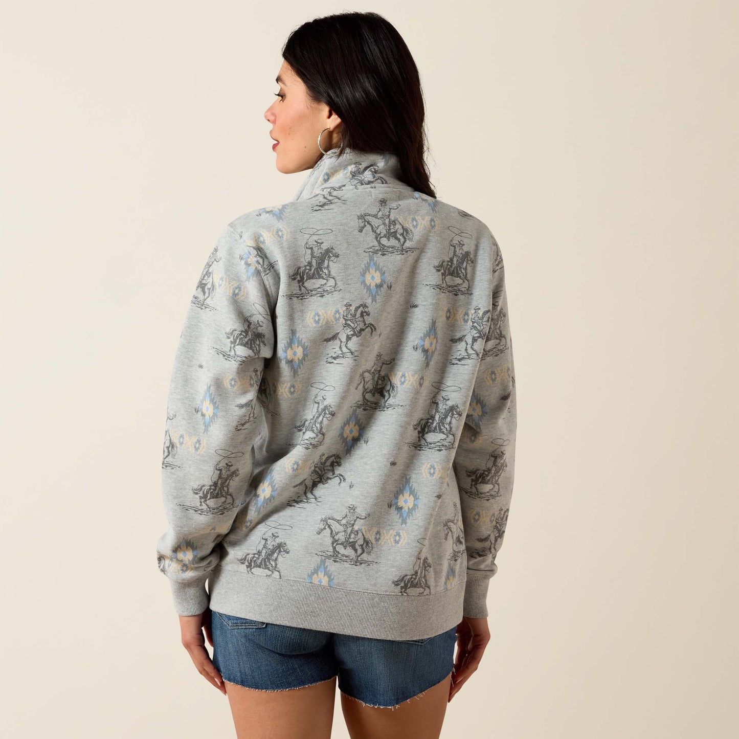 Ariat Women's Heather Grey Sapphire 1/2 Zip Sweatshirt