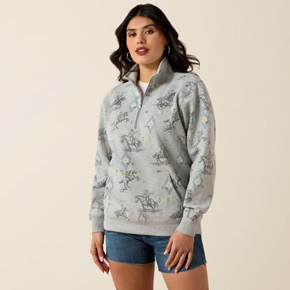 Ariat Women's Heather Grey Sapphire 1/2 Zip Sweatshirt