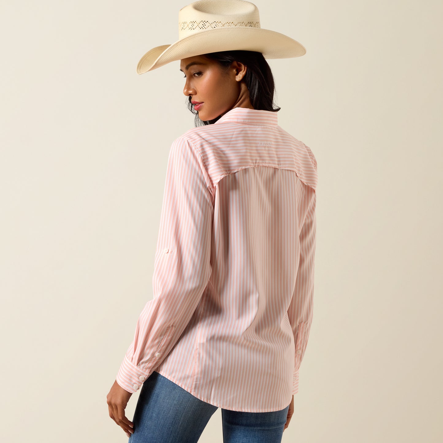 Ariat Women's VentTEK Peach Stripe Western Shirt