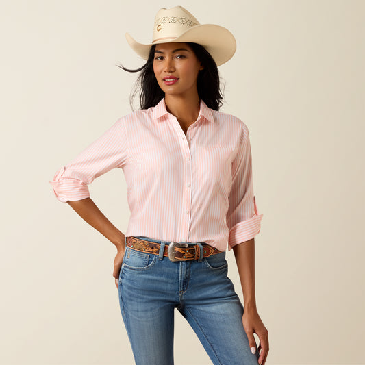 Ariat Women's VentTEK Peach Stripe Western Shirt