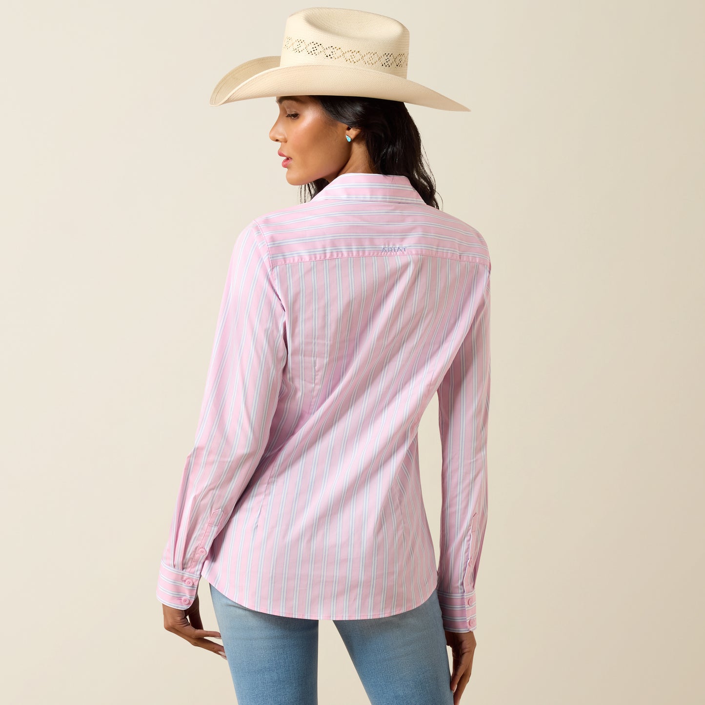 Ariat Women's Kirby Pink Lavender Stripe Western Shirt