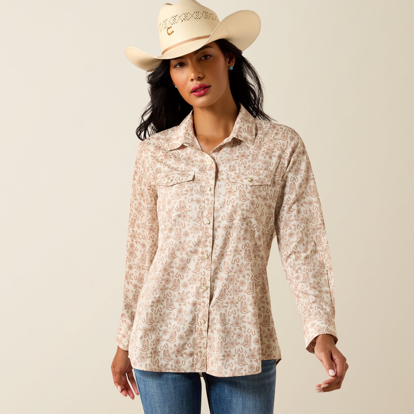 Ariat Women's VentTEK Boots N Roses Western Shirt