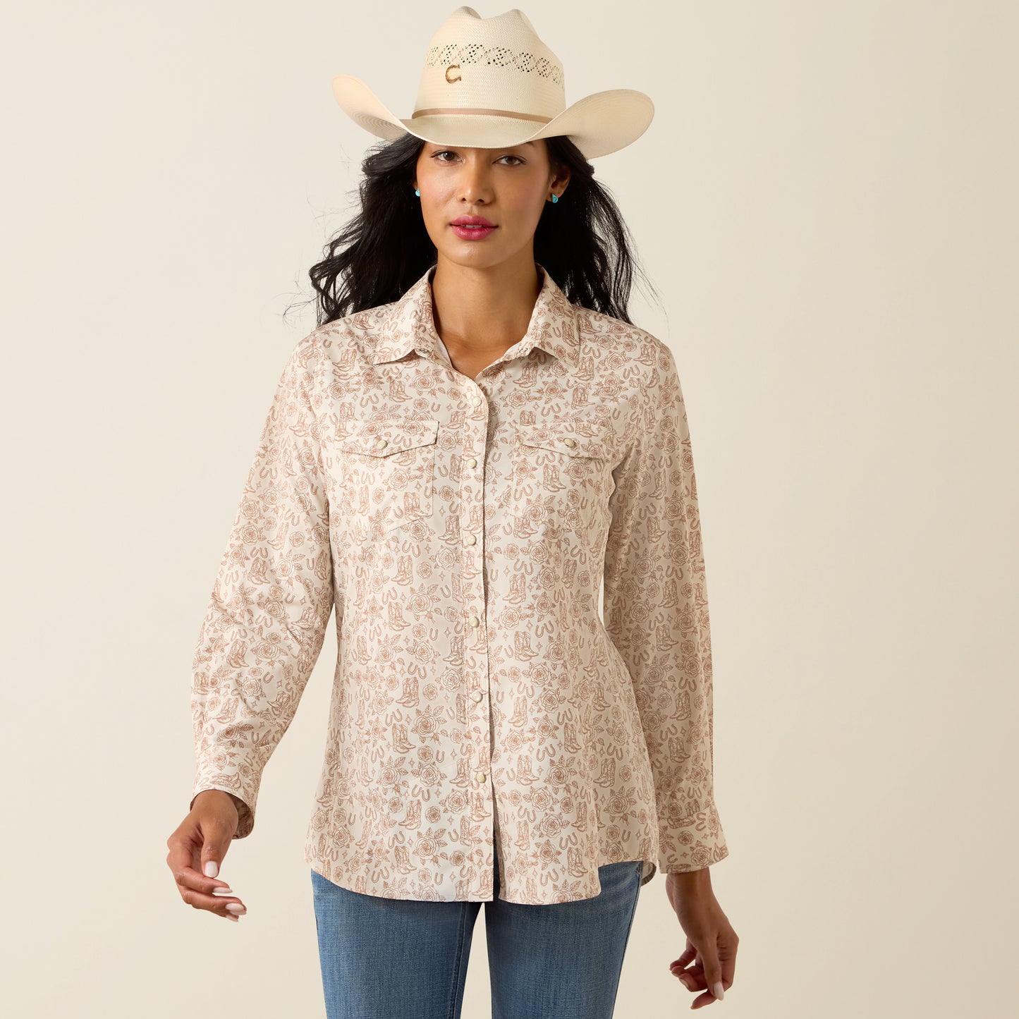 Ariat Women's VentTEK Boots N Roses Western Shirt