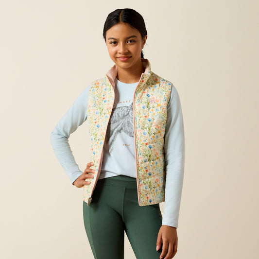 Ariat Girl's Sepia Rose Horse Bella Reversible Vest