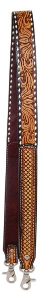 Rafter T Shoulder/Rope Strap with Floral & Sunflower Tooling