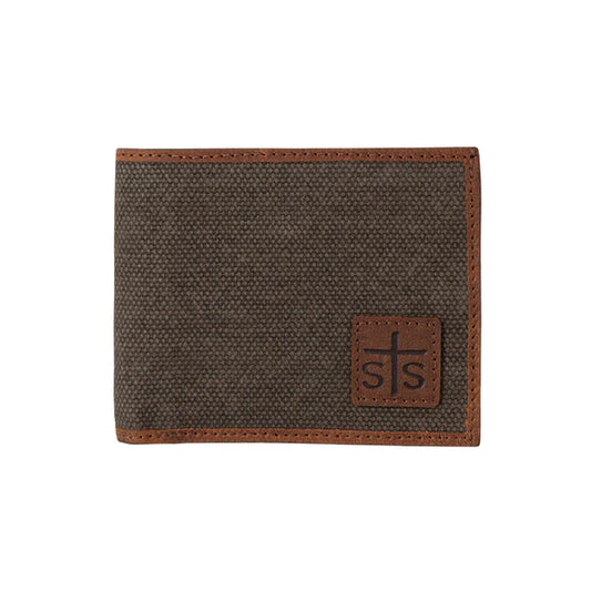 STS Men's Dark Canvas Bifold Wallet