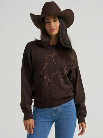 Wrangler Women's  Horse Brown Sweater