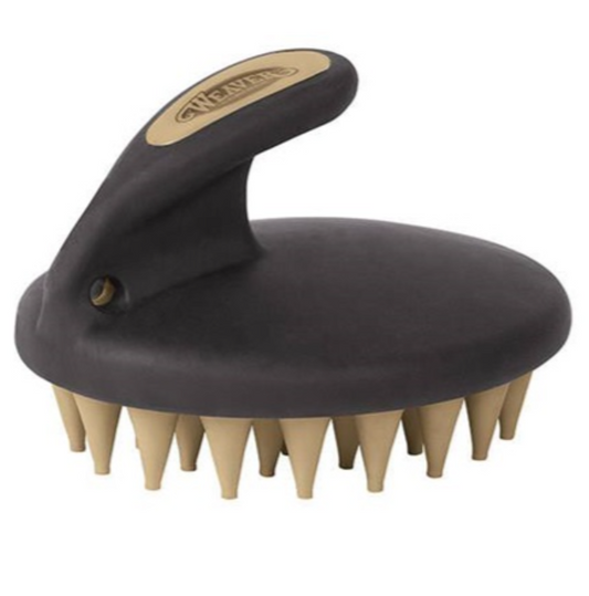 Palm Held Coarse Curry with Large Rubber Bristles