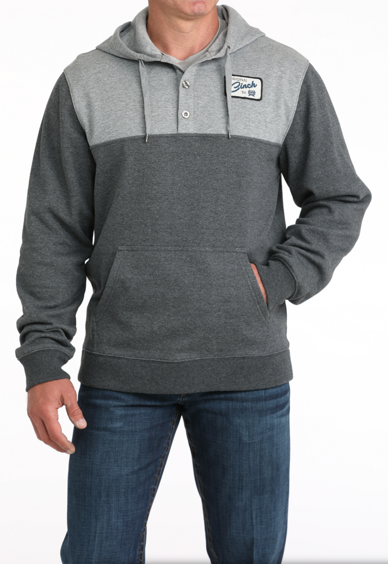 Cinch Men's Grey Color Block Hoodie