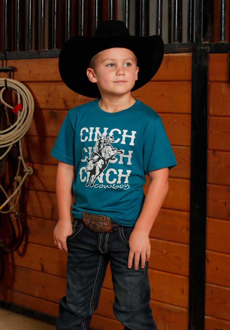 Cinch Boy's Teal Bull Rider T-Shirt