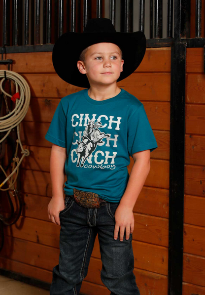 Cinch Boy's Teal Bull Rider T-Shirt