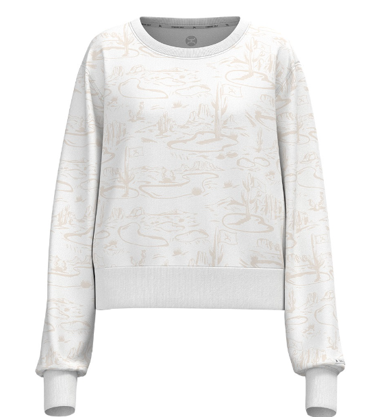 Hooey Women's Tan Desert Landscape Kate Crop Pullover