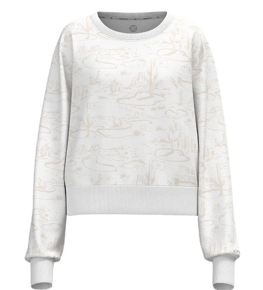 Hooey Women's Tan Desert Landscape Kate Crop Pullover