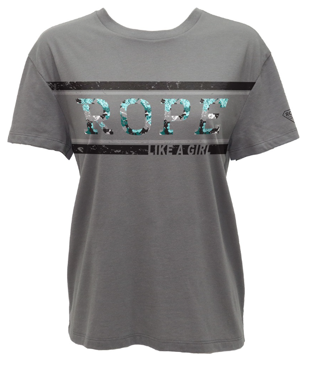 Hooey Women's Steel Grey Rope Like A Girl T-Shirt
