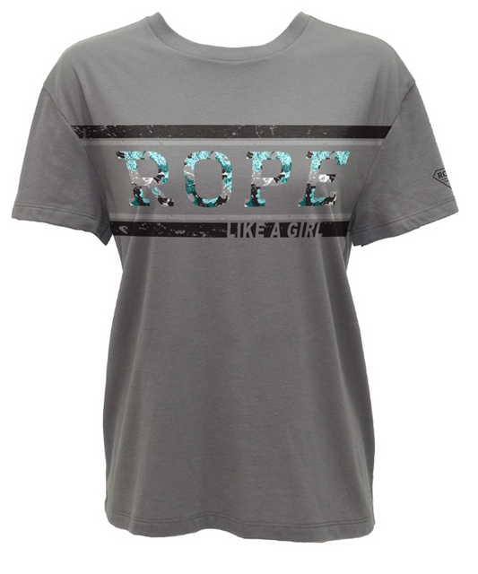 Hooey Women's Steel Grey Rope Like A Girl T-Shirt