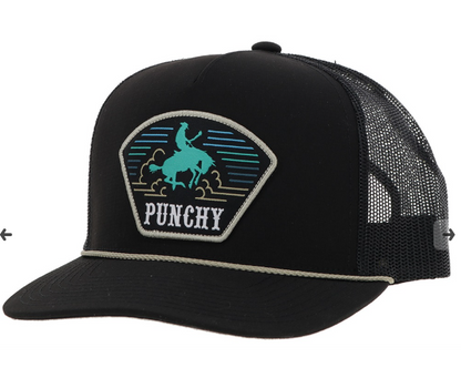 Hooey Black Turquoise & Yellow "Punchy" Patch Hat