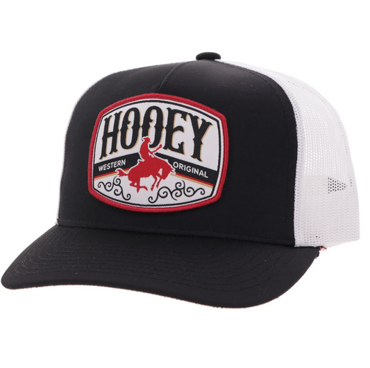 Hooey Black & White Red Patch Hat