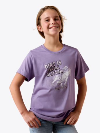 Ariat Girl's Lavender Dirt is Glitter T-Shirt