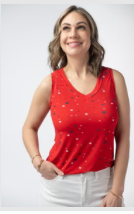 Michelle Mae Women's Red Liberty Stars Tank Top