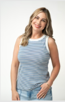 Michelle Mae Women's Classic Blue & White Stripe Tank Top