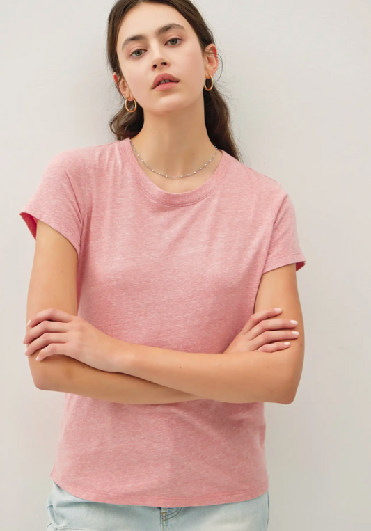 Be Cool Women's Pink Solid Soft Round Neck T-Shirt