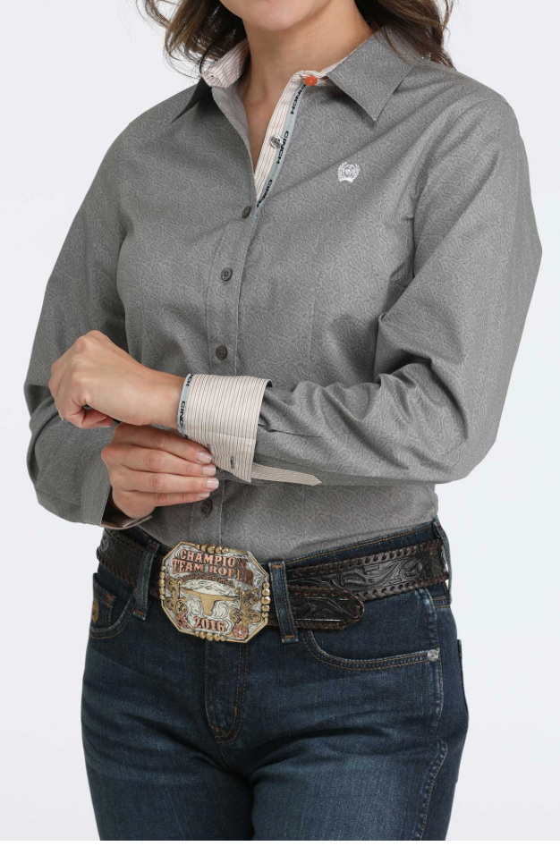 Cinch Women's Gray Paisley Western