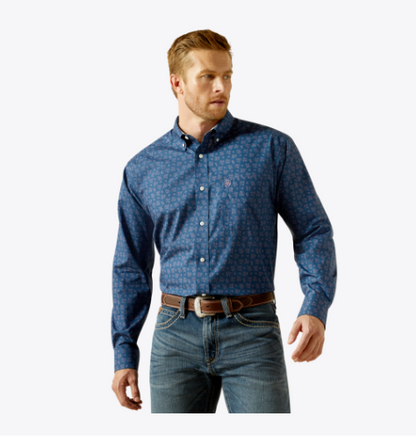 Ariat Men's Big & Tall Denim Blue Darwin Western Shirt