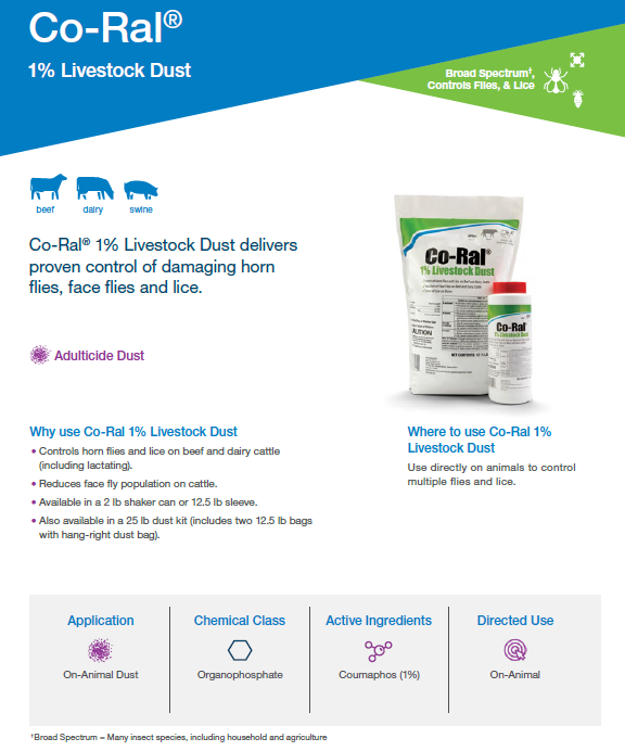 Elanco Co-Ral 1% Livestock Dust 12.5 Lbs