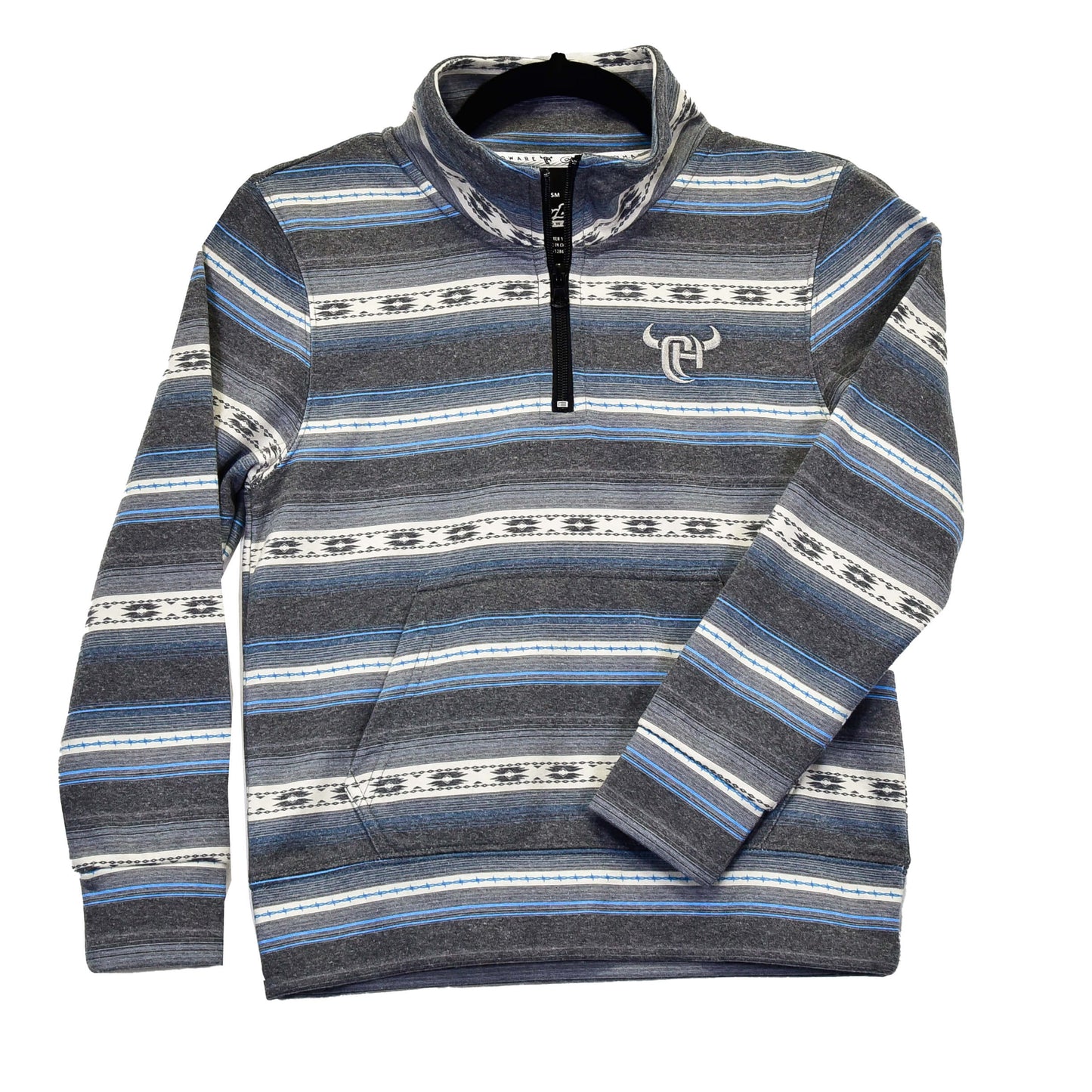 Cowboy Hardware Boy's Toddler Heather Black & Blue ¼ Zip Pullover