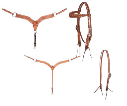 Martin Chestnut Buckstitched Tack Set