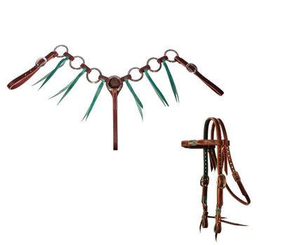 Professional's Choice Pony Tack Set- Emerald/Burgundy