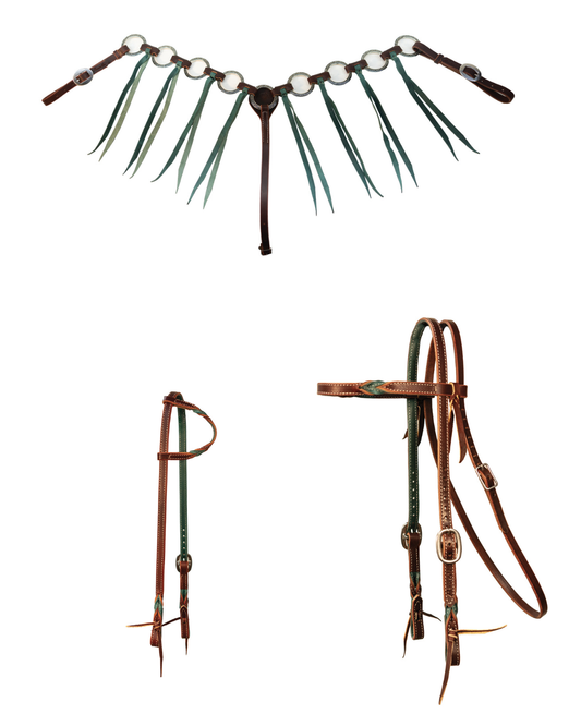 Professional's Choice Tack Set- Emerald/Burgundy