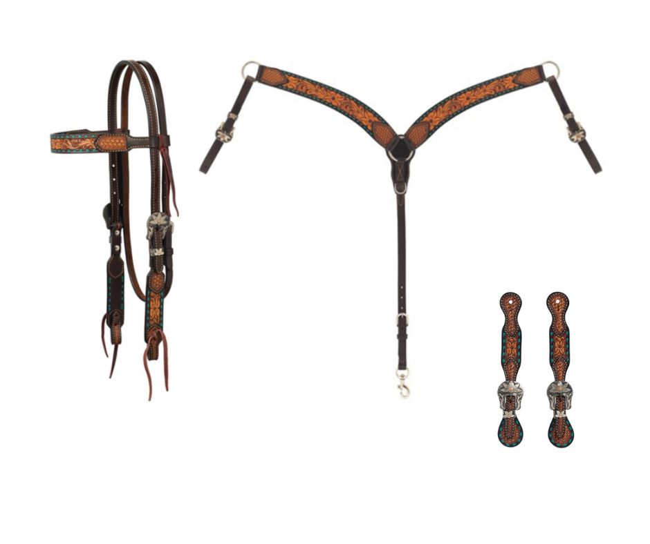 Weaver Floral Buckstitch Tack Set