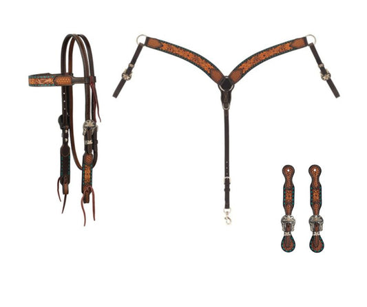 Weaver Floral Buckstitch Tack Set