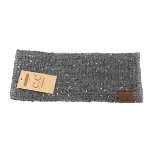 C.C Beanie Fuzzy Lined Scatter Sequin Head Wrap