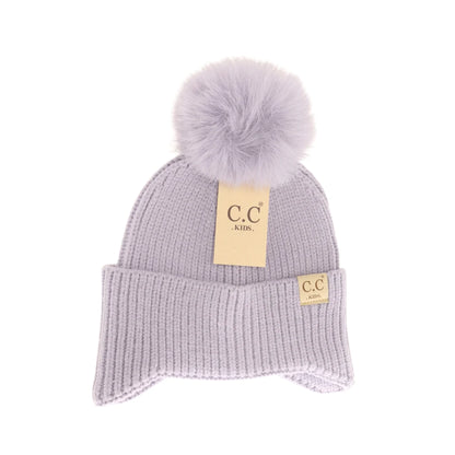 C.C Beanie KIDS Ear Flap Pom Beanie