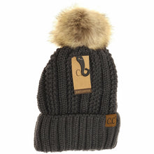 Load image into Gallery viewer, C.C Beanie Fuzzy Lined Fur Pom Beanie
