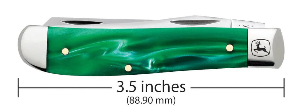 Case John Deere Smooth Green Pearl Kirinite® Mini Trapper Knife