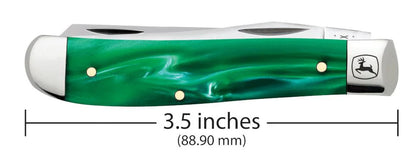 Case John Deere Smooth Green Pearl Kirinite® Mini Trapper Knife