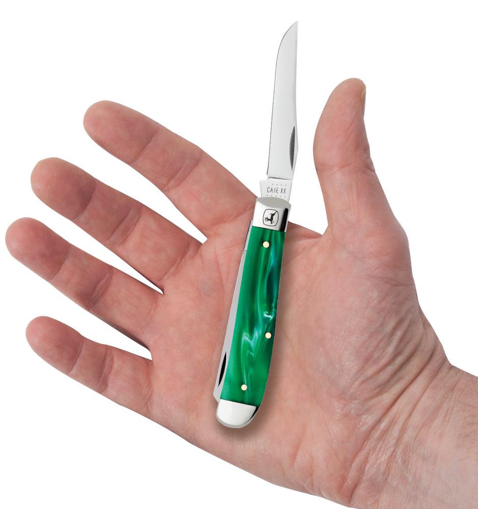 Case John Deere Smooth Green Pearl Kirinite® Mini Trapper Knife